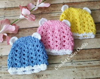 Baby Hat, Baby Girl Hat, Newborn Girl Hat, Crochet Baby Hat, Baby Photo Prop Hat, Baby Boy Hat, Baby Gift, Girls Hat, Unisex Baby Hat New