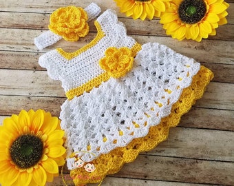Girasol Tejido Vestido De Girasol Para Bebe Vestidos De Girasoles