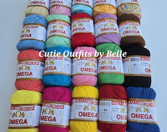 Omega Mercerized Cotton Yarn No. 6: Soft Crochet Knitting Thread