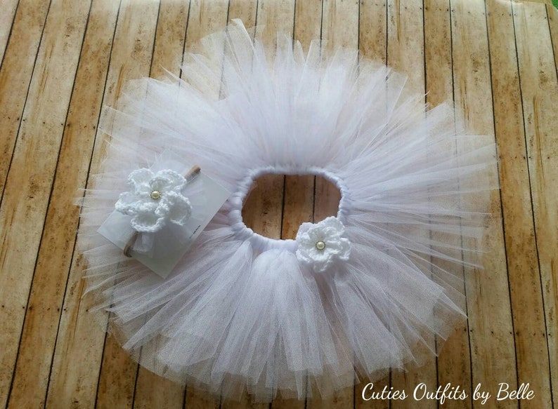 White Tutu Baby Skirt Newborn Baby Outfit Crochet Baby Etsy