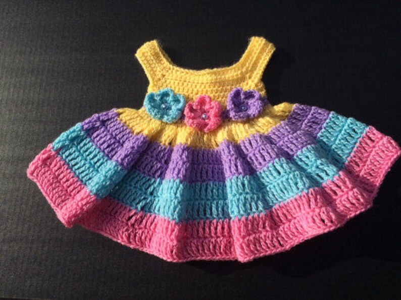 Baby Dress Baby Gift Vestido de Bebe Crochet Bebe Handmade Baby Girl Dress,Crochet Baby Dress Dresses with Flowers Infant Dresses