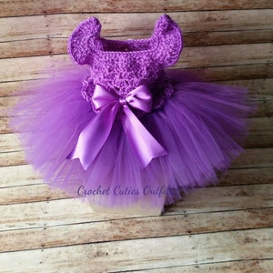 Tutu Baby Dress, Newborn Baby Outfit, Crochet Baby Outfit, Baby Flower Girl Princess Dress, Baby Dress, Baby Girl Tutu Dress,  Lavender Tutu