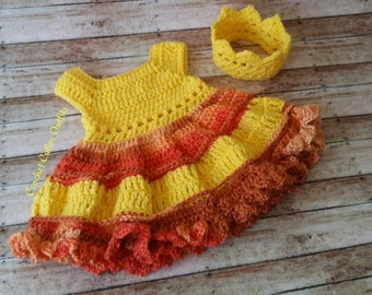 Crochet Baby Dress Pattern: 3-Month Size with Crown (PDF Pattern)