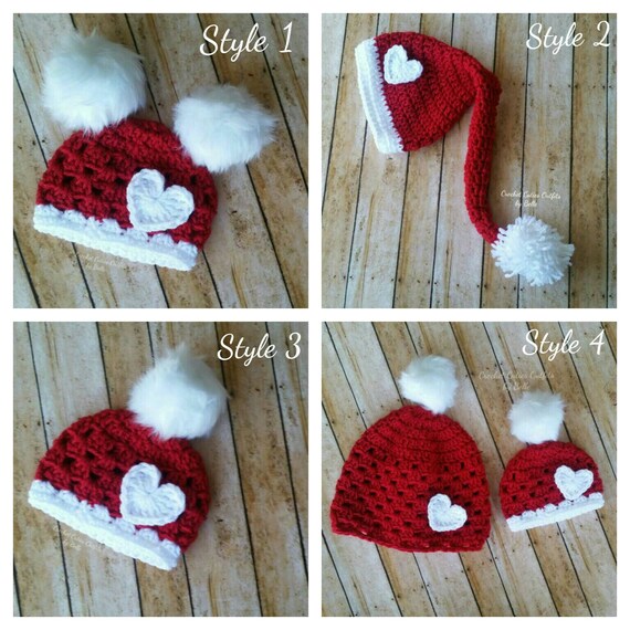 crochet baby santa hat