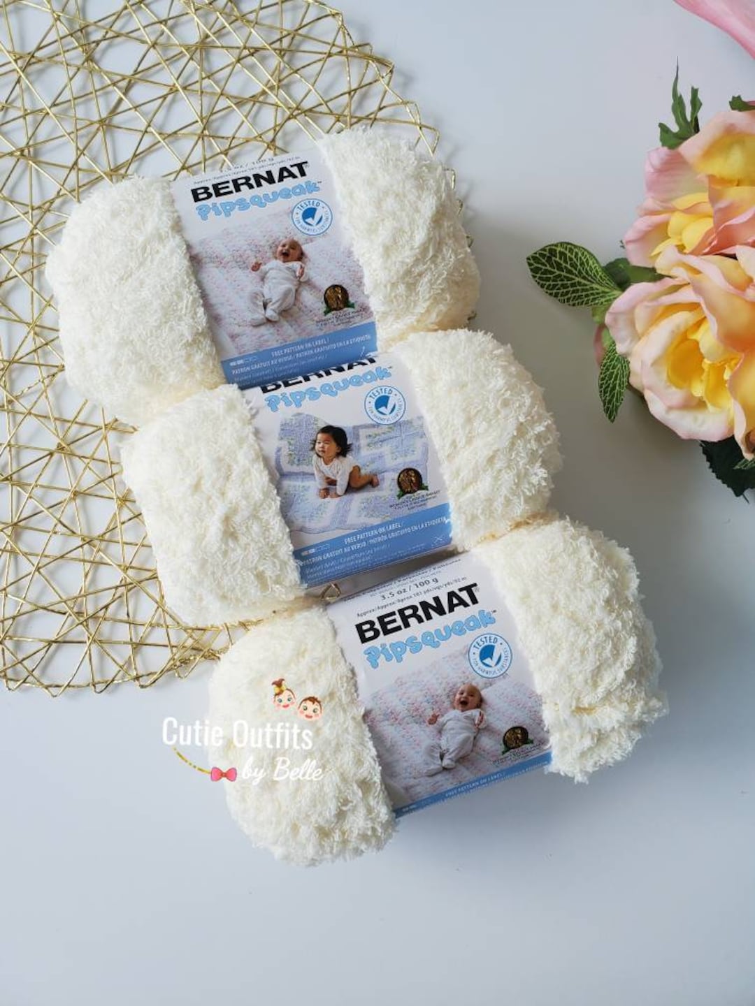 Bernat Pipsqueak Yarn Vanilla Soft Polyester Yarn Bulky Yarn Knitting Yarn Crochet Yarn Weaving Yarn Etsy