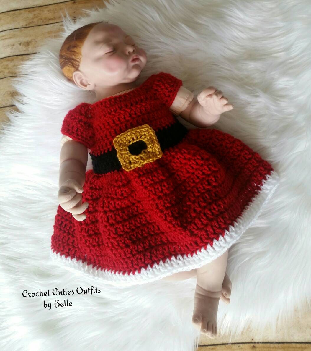 Christmas Crochet Baby Dress Pattern: Newborn Santa Outfit (PDF Pattern)