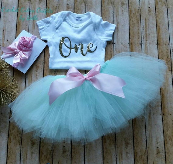 Mint Tutu Baby Outfit: First Birthday Cake Smash Prop Ireland