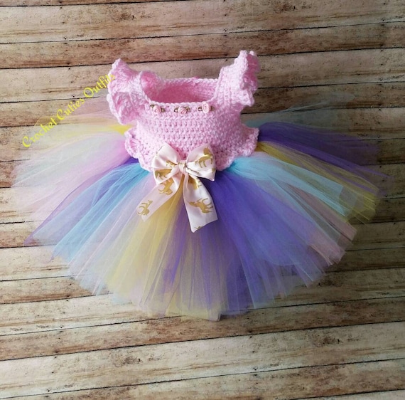 Crochet Baby Tutu Dress: Newborn Outfit, Flower Girl Dress