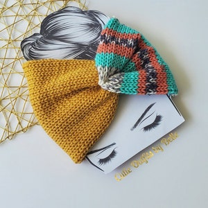 Mixed Knitted Headwrap, Twisted Headwrap, Gifts for Women, Knit Earwarmer, Turban Headband, Headwarmer, Women Accessories, Gift Her