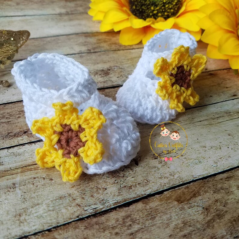 sunflower baby shoes
