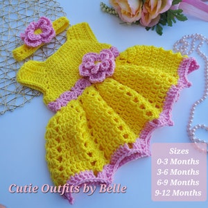 Crochet Baby Dress PATTERN 0-3 Months 3-6 Months 6-9 Months 9-12 Months, Almost Free Crochet Pattern, Crochet Pattern, Instant Download zdjęcie 1