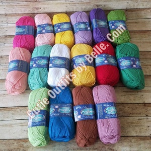 SINFONIA Mercerized Cotton Yarn, Soft Cotton Yarn, Knitting Yarn Crochet Yarn Sportweight Weaving Yarn, Amigurumi Hilaza