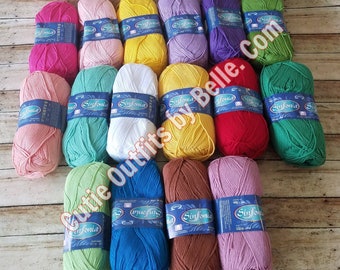 SINFONIA Mercerized Cotton Yarn, Soft Cotton Yarn, Knitting Yarn Crochet Yarn Sportweight Weaving Yarn, Amigurumi Hilaza