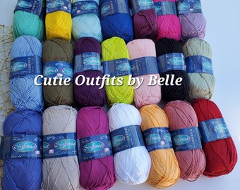 SINFONIA Mercerized Cotton Yarn: Sport Weight Crochet Knitting Yarn