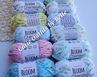 Premier CHENILLE BLOOM Yarn, Crochet Bulky Yarn, Crochet Plushies Yarn, Soft Yarn for Amigurumis