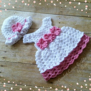 Crochet Baby Dress Pattern, Almost Free Crochet Pattern, Newborn Baby ...