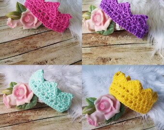 Newborn Princess Crown: Crochet Baby Girl Tiara Photo Prop