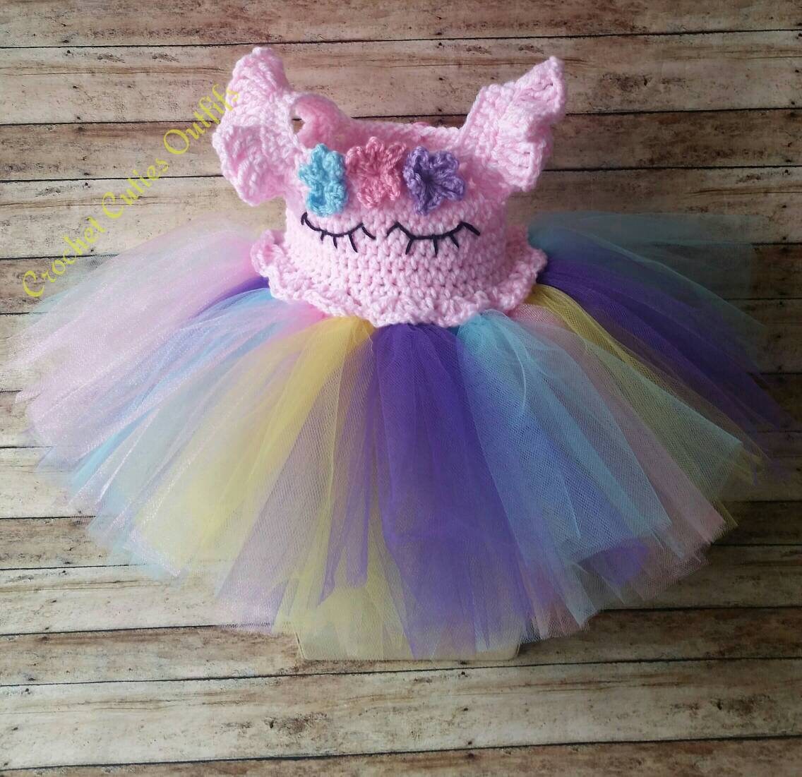 crochet unicorn dress Crochet Unicorn Baby Outfit Pattern