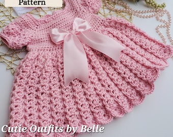 Crochet Baby Dress PATTERN: Sizes 0-18 Months (PDF Pattern Only, Instant Download)