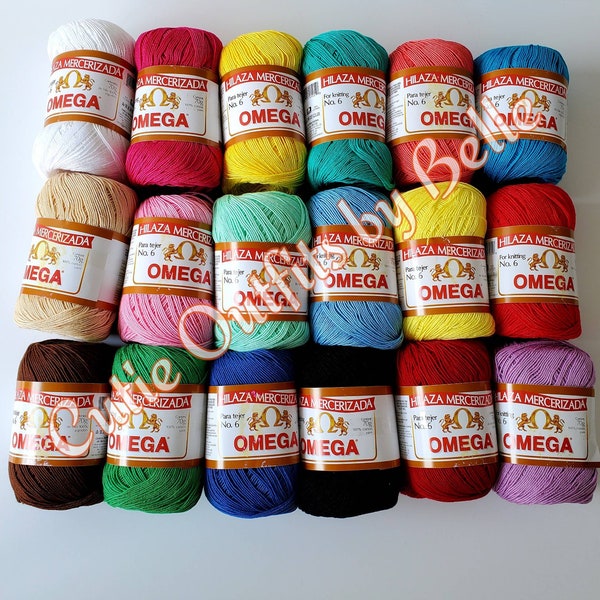 100 % coton mercerisé, fil de coton oméga n° 6, fil à crocheter oméga, fil à tricoter doux au crochet, Hilaza de Algodon, Hilazas Omega, neuf