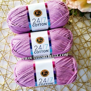 Lion Brand 24/7 Cotton Yarn: Mercerized Orchid Yarn