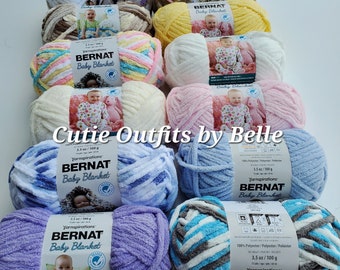 Bernat Baby Blanket Yarn, SMALL Ball 3.5oz/100g Polyester Yarn, Plushie Yarn, Soft Blanket Yarn