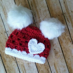 Baby Santa Hat, Christmas Hat, Crochet Baby Hat, Newborn Photo Prop, Baby Boy Santa, Baby Girl Santa, Long Tail Hat, Santa Photo Prop New