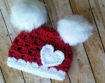Crochet Baby Santa Hat: Newborn Christmas Photo Prop with Long Tail