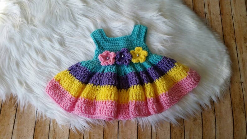 Baby Dress Baby Gift Vestido de Bebe Crochet Bebe Handmade Baby Girl Dress,Crochet Baby Dress Dresses with Flowers Infant Dresses