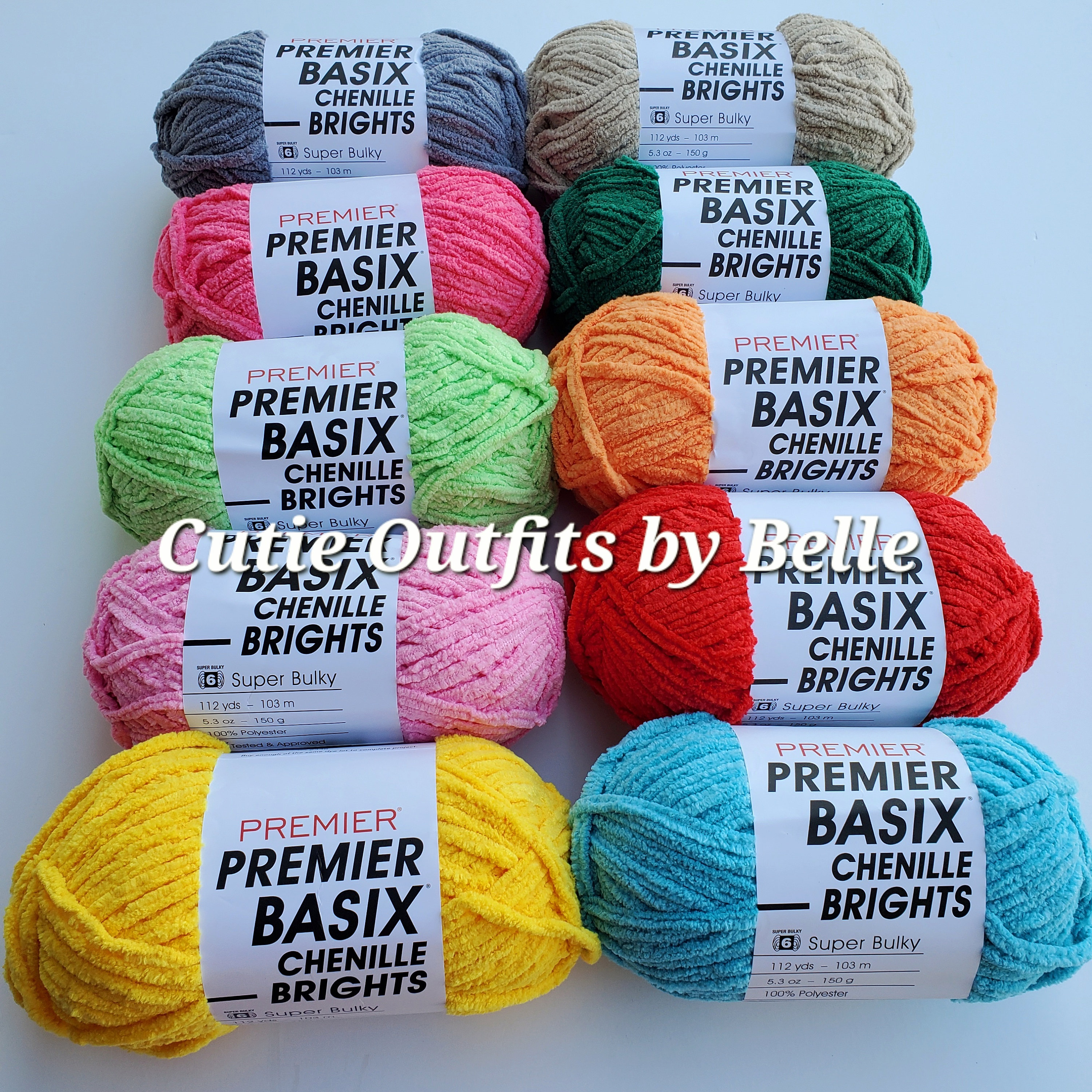Premier Basix Chenille Yarn: Super Bulky Brights - Etsy