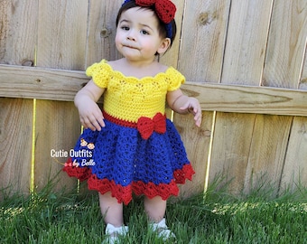 Gehaakte babyjurk patroon 6-12 maanden, 6-12 maanden gehaakte jurk voor babymeisje, gehaakte babyjurk kledingpatroon, Instant Download PDF