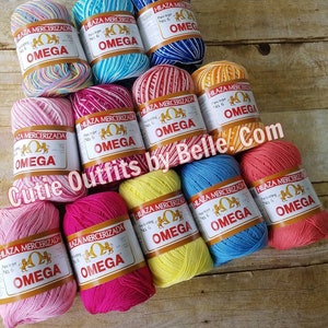 Hilaza Mercerizada Omega No. 6, 100% Algodon Mercerizado, Omega Hilaza Suave, Hilaza Crochet Omega de 70grs, Hilaza Variegated Cotton Thread