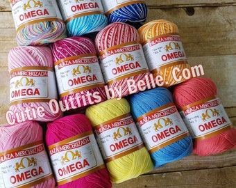 Omega Mercerized Cotton Thread No. 6: 70gr Variegated Yarn