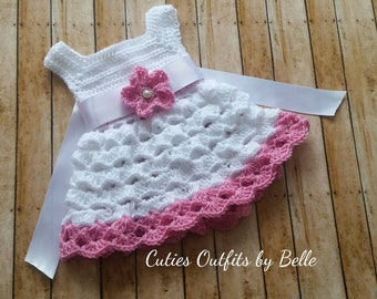 Pink Crochet Baby Dress Pattern: Newborn Outfit (Instant Download)