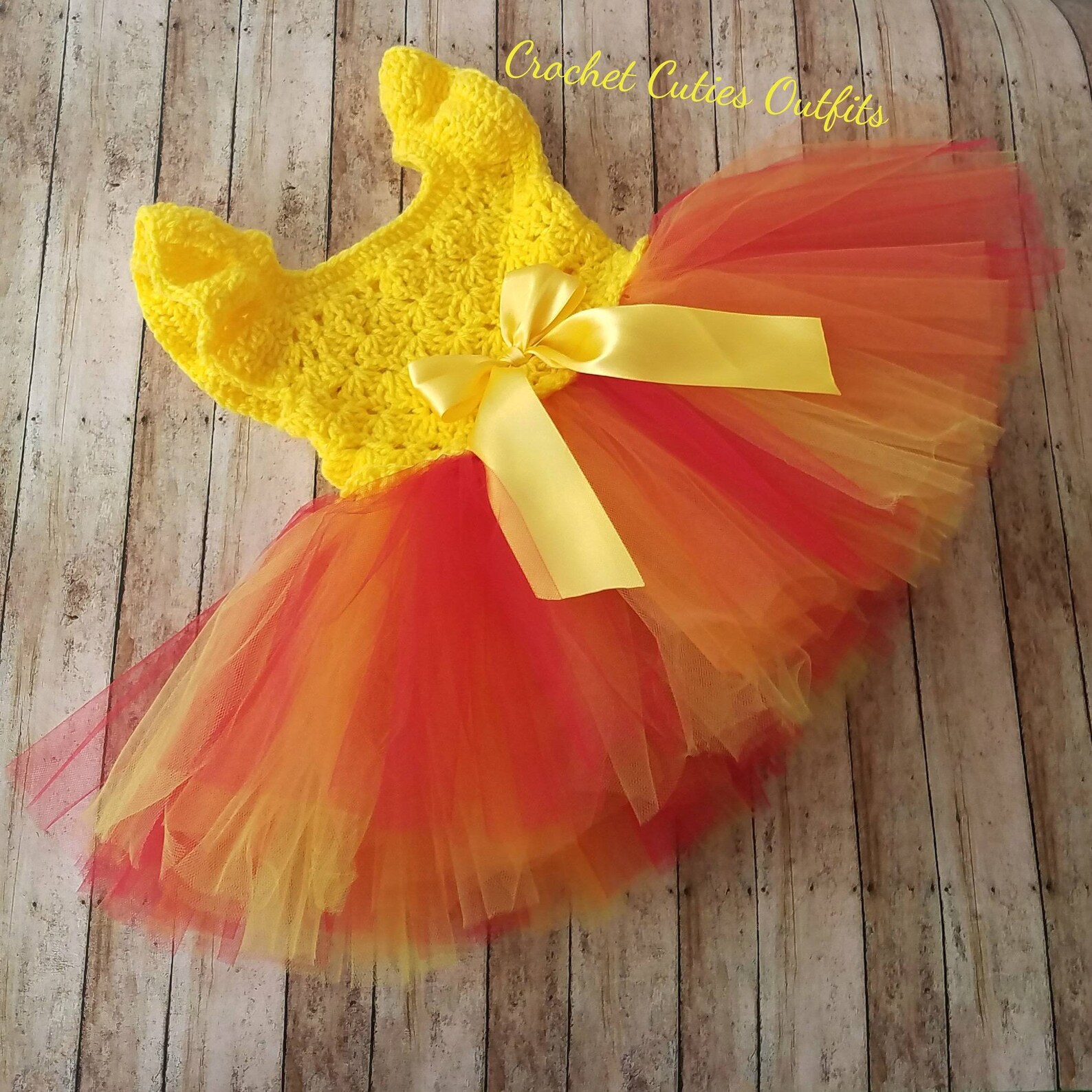Yellow Baby Dress Crochet Baby Dress Newborn Tutu Outfit Etsy