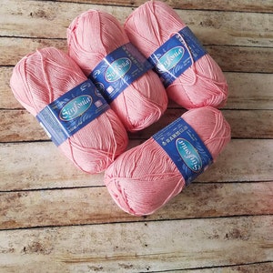 Cotton Sinfonia Yarn, 100% Cotton Yarn, Dk Yarn, Knitting Yarn, Crochet Cotton Yarn, Crochet Yarn, Soft Cotton Yarn, Sportweight Light Pink