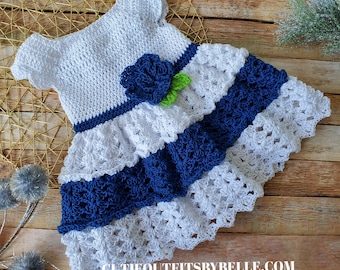 Crochet Baby Dress Pattern: 9-12 Months, Ruffled Design (PDF Pattern)