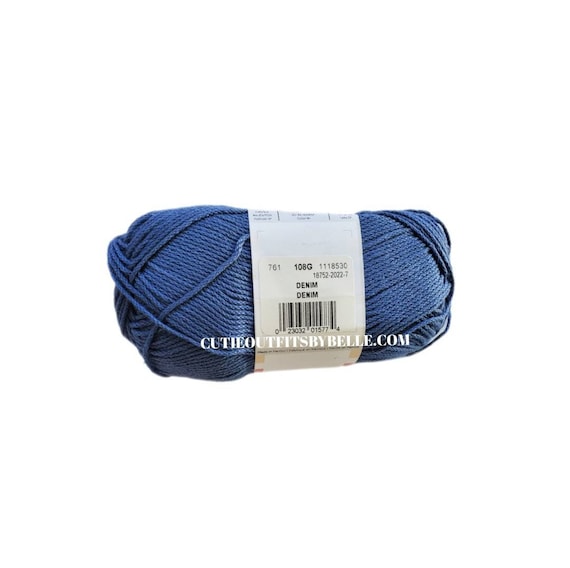 Lion Brand 24/7 Cotton Yarn: Denim Mercerized Cotton - Etsy