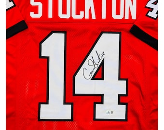Gunner Stockton Autographed Georgia Red Custom Style Jersey Beckett Authentication Signature only