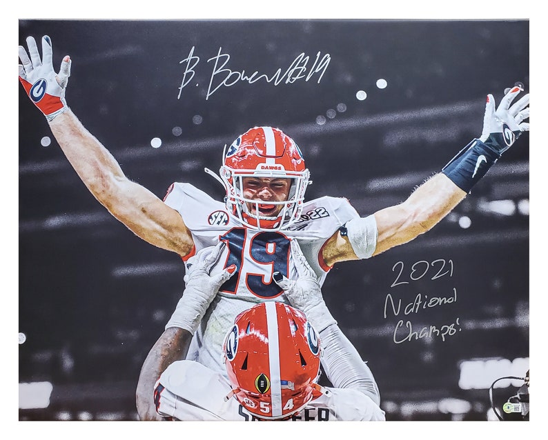 Brock Bowers Georgia Bulldogs Autographed 24x30 Canvas Beckett - Etsy