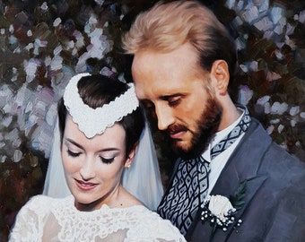 Custom oil painting portrait, Commission portrait oil, Oil portrait from photo old, anniversary gift portrait, Valentine&#39;s Day gift