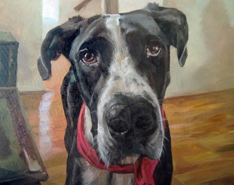 Op maat gemaakte huisdierschilderijen, handgeschilderd, perfect cadeau voor hondenliefhebbers. Een hondenportret, gemaakt van een foto, op maat gemaakt op canvas. Personaliseer uw huisdierschilderij.