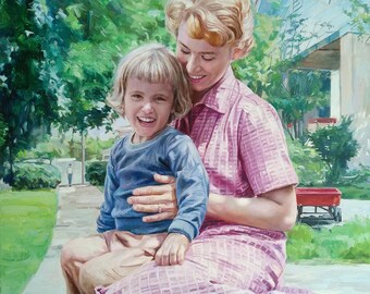 Personalized Portrait from Old Photo – Art Commission, Heartfelt Gift for Wife