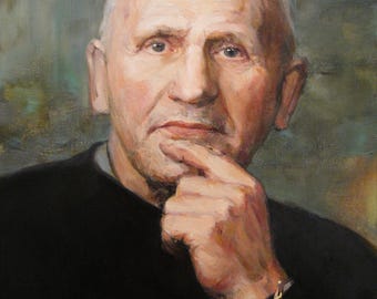 Custom oil portrait from photo, Commission portrait painting on canvas, Custom oil painting from photo, Commission art, Husband gift