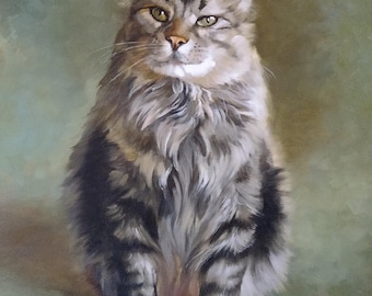 Individuelle Haustiermalerei, individuelles Katzenporträt nach Foto, personalisierte Katzenbilder auf Leinwand, Geschenk für Katzenliebhaber, personalisierte Haustierkunst