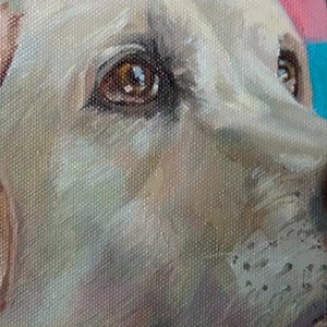 Custom oil pet portrait on canvas, Commission oil painting from photo, Custom labrador portrait from photo, Dog memorial image 7