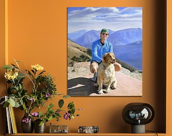 Custom landscape oil painting from photo, Commission dog portrait painting on canvas, Custom art, photo to painting, gift for friend