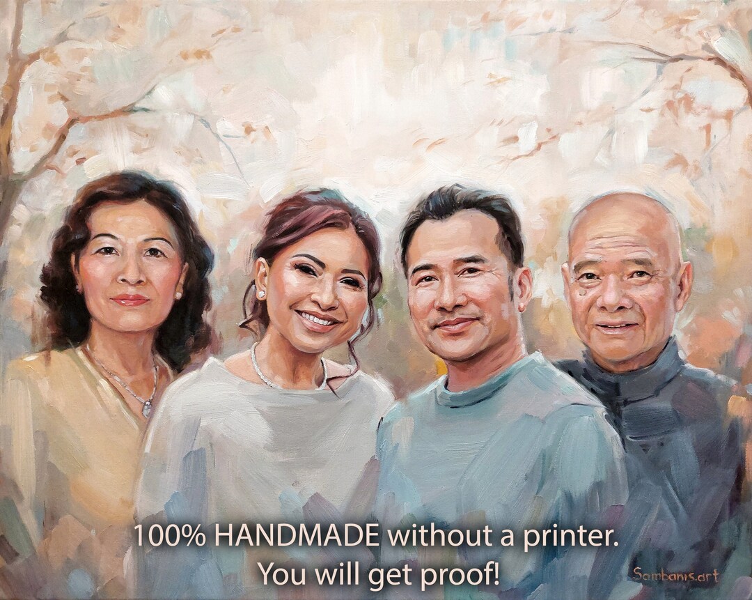 Commission Portrait Oil Painting on Canvas, Custom Photo Painting ...