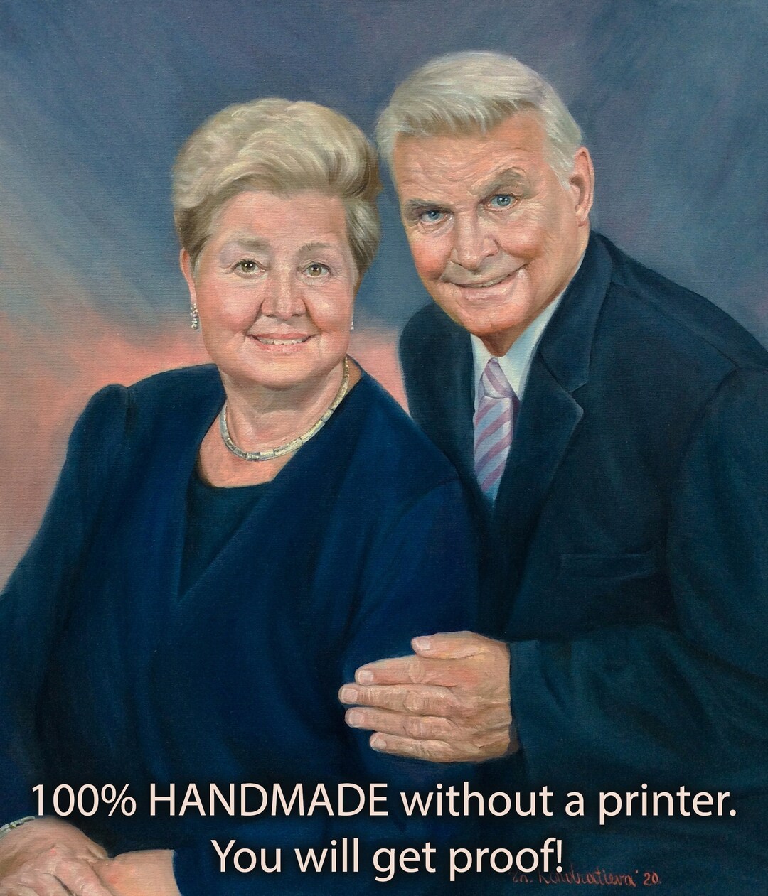 Commission Couple Oil Portrait, Custom Oil Portrait Painting on Canvas ...
