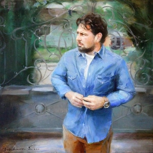 Custom oil portrait on canvas for husband, Commission oil portrait painting from photo, Man portrait painting, birthday gift, custom gift